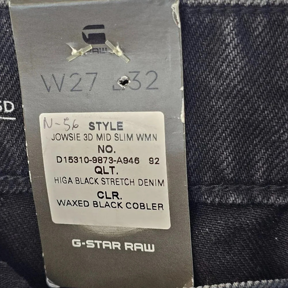G-Star Raw Womens Jowsie 3D Mid Slim Jeans Size 27 Coated Waxed Denim NWT - Picture 12 of 12
